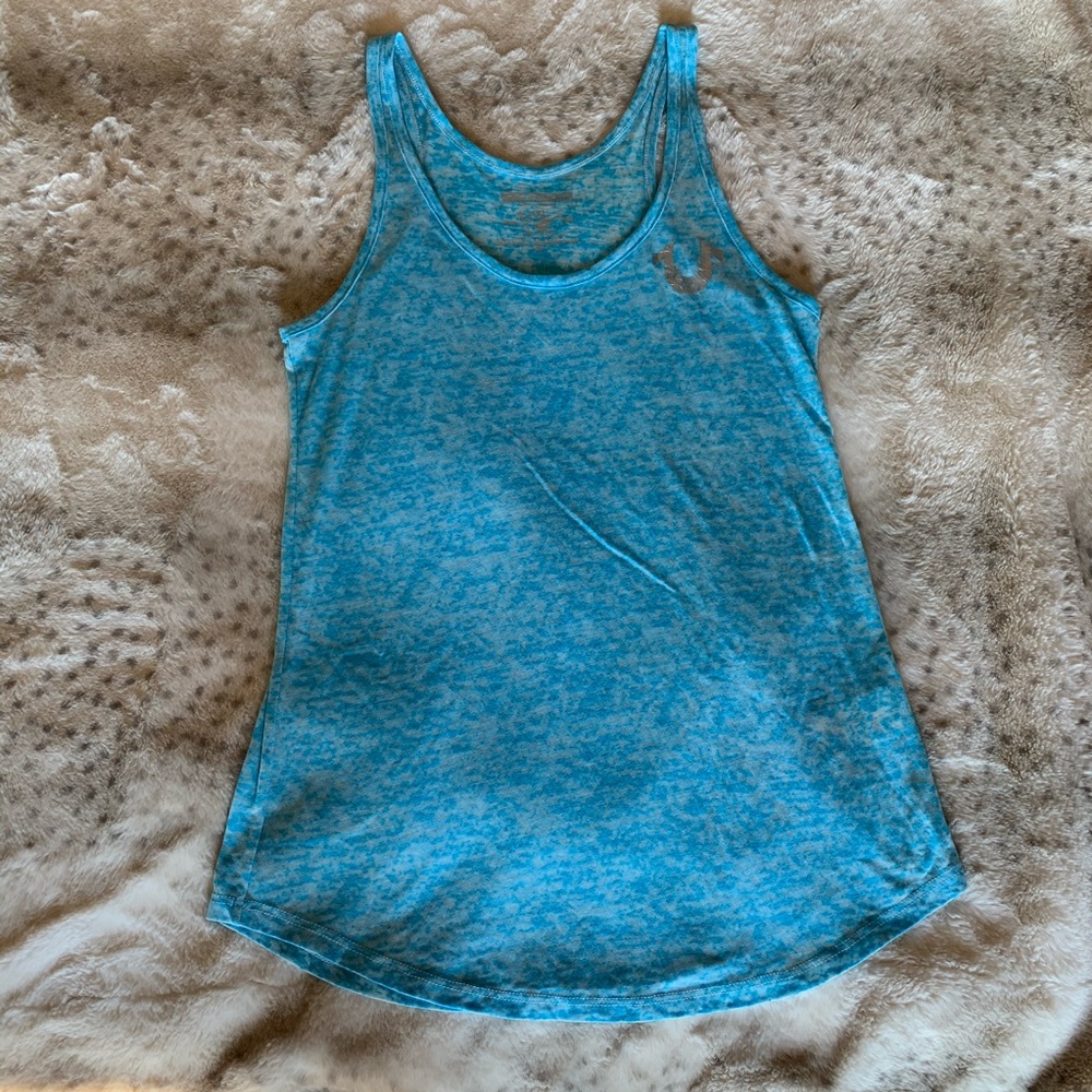 True Religion airy Turquoise/silver tank top🦋🦋